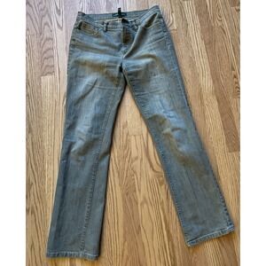 Lauren‎ Ralph Lauren Olive Green Straight Leg Jeans Size 8 LRL Stretch Denim